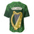 Ireland Leinster Gold Irish Harp with Shamrock Baseball Jersey Laighin Flag With Shamrock Patern