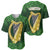 Ireland Leinster Gold Irish Harp with Shamrock Baseball Jersey Laighin Flag With Shamrock Patern
