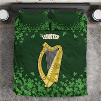 Ireland Leinster Gold Irish Harp with Shamrock Bedding Set Laighin Flag With Shamrock Patern