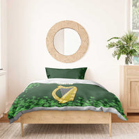 Ireland Leinster Gold Irish Harp with Shamrock Bedding Set Laighin Flag With Shamrock Patern
