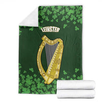 Ireland Leinster Gold Irish Harp with Shamrock Blanket Laighin Flag With Shamrock Patern