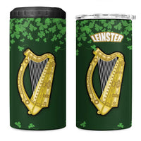 Ireland Leinster Gold Irish harp with Shamrock 4 in 1 Can Cooler Tumbler Laighin Flag With Shamrock Patern