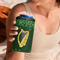 Ireland Leinster Gold Irish harp with Shamrock 4 in 1 Can Cooler Tumbler Laighin Flag With Shamrock Patern