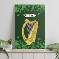 Ireland Leinster Gold Irish Harp with Shamrock Canvas Wall Art Laighin Flag With Shamrock Patern