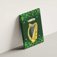 Ireland Leinster Gold Irish Harp with Shamrock Canvas Wall Art Laighin Flag With Shamrock Patern