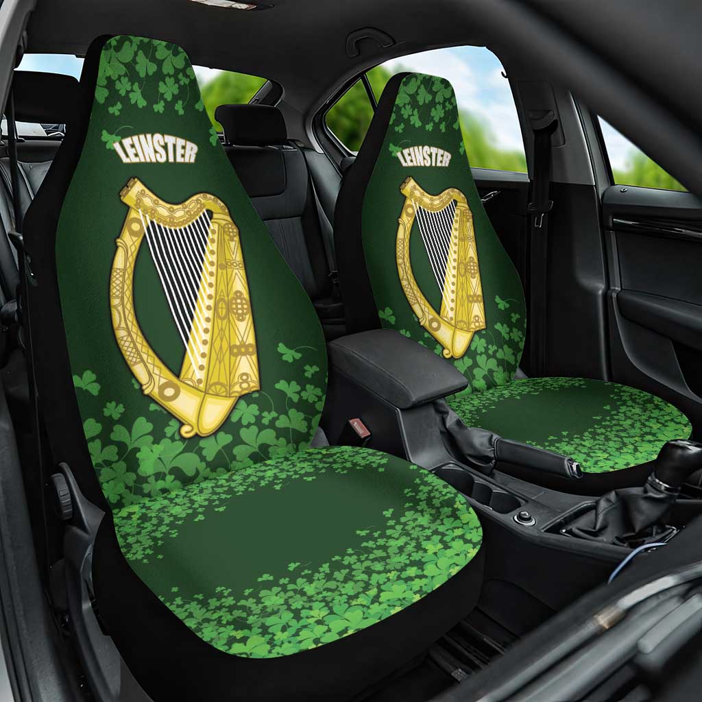 Ireland Leinster Gold Irish Harp with Shamrock Car Seat Cover Laighin Flag With Shamrock Patern