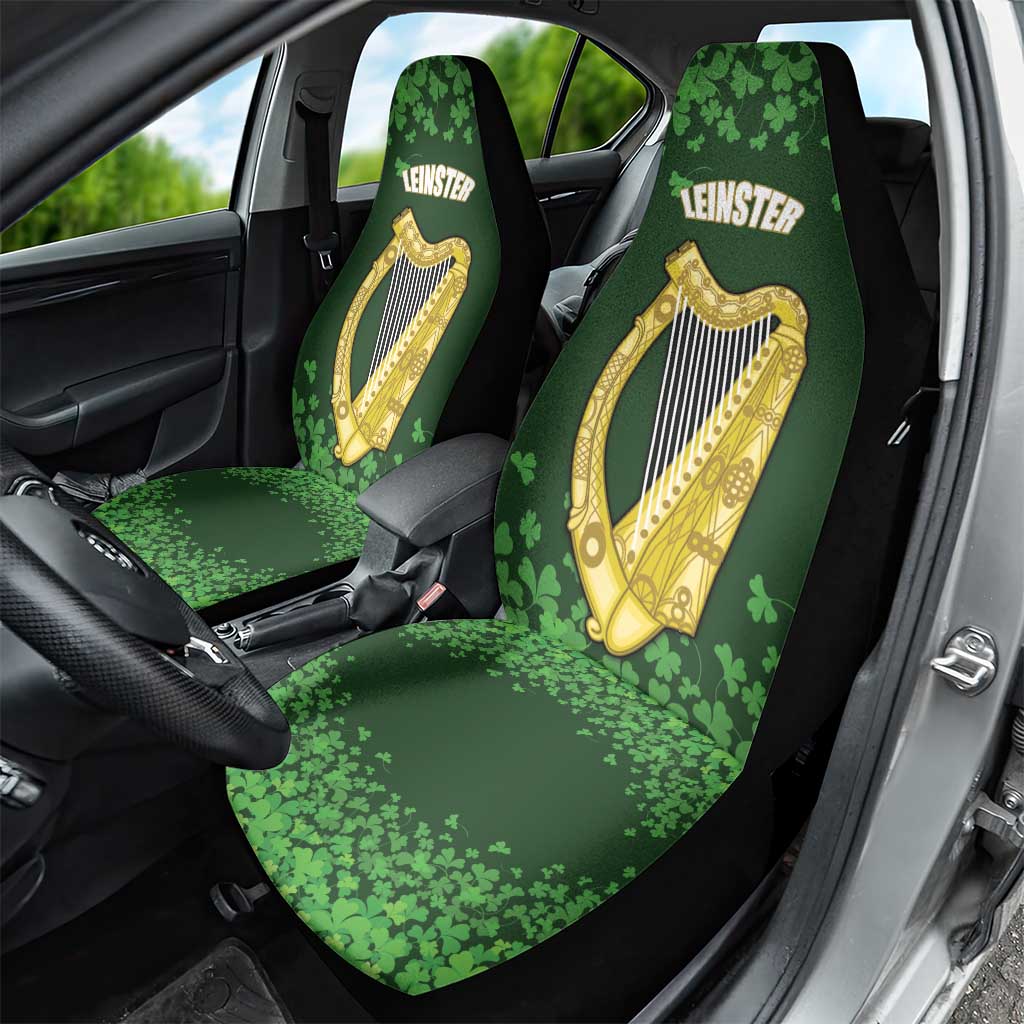 Ireland Leinster Gold Irish Harp with Shamrock Car Seat Cover Laighin Flag With Shamrock Patern