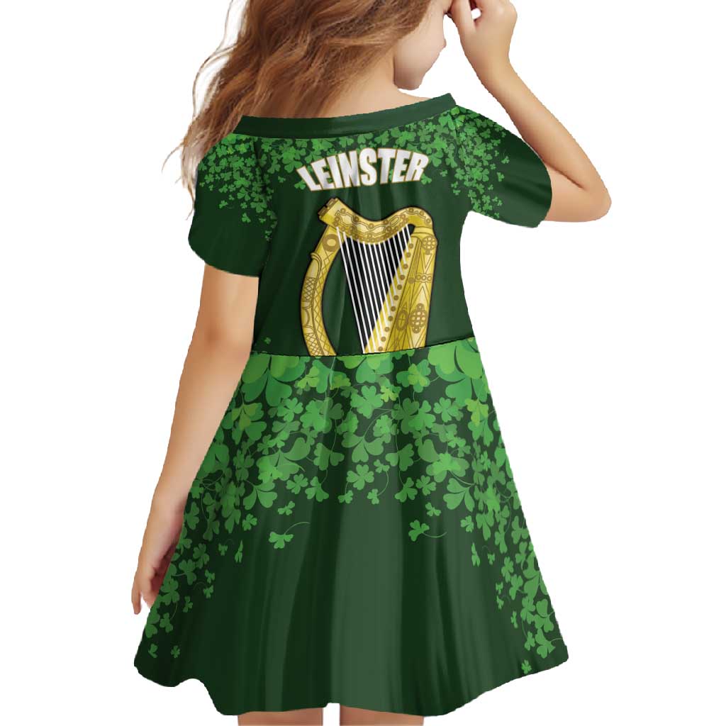 Ireland Leinster Gold Irish Harp with Shamrock Family Matching Mermaid Dress and Hawaiian Shirt Laighin Flag With Shamrock Patern