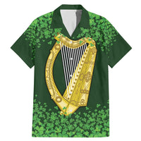 Ireland Leinster Gold Irish Harp with Shamrock Family Matching Mermaid Dress and Hawaiian Shirt Laighin Flag With Shamrock Patern