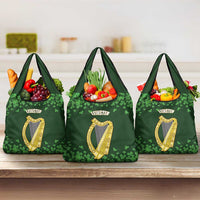 Ireland Leinster Gold Irish Harp with Shamrock Grocery Bag Laighin Flag With Shamrock Patern