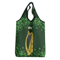 Ireland Leinster Gold Irish Harp with Shamrock Grocery Bag Laighin Flag With Shamrock Patern