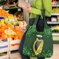 Ireland Leinster Gold Irish Harp with Shamrock Grocery Bag Laighin Flag With Shamrock Patern