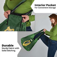 Ireland Leinster Gold Irish Harp with Shamrock Grocery Bag Laighin Flag With Shamrock Patern