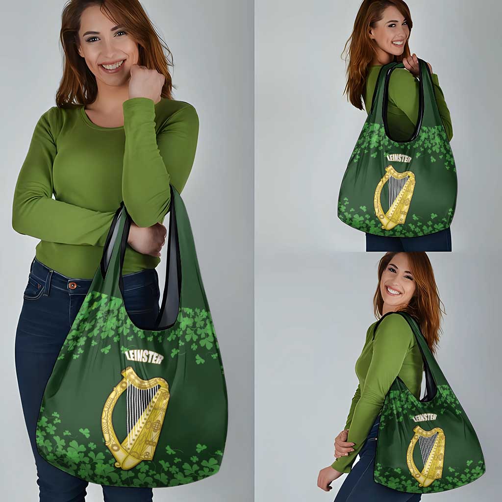Ireland Leinster Gold Irish Harp with Shamrock Grocery Bag Laighin Flag With Shamrock Patern