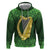 Ireland Leinster Gold Irish Harp with Shamrock Hoodie Laighin Flag With Shamrock Patern