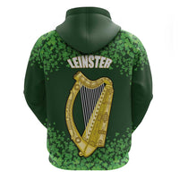 Ireland Leinster Gold Irish Harp with Shamrock Hoodie Laighin Flag With Shamrock Patern