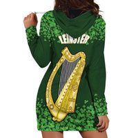 Ireland Leinster Gold Irish Harp with Shamrock Hoodie Dress Laighin Flag With Shamrock Patern