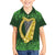 Ireland Leinster Gold Irish Harp with Shamrock Kid Hawaiian Shirt Laighin Flag With Shamrock Patern