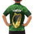 Ireland Leinster Gold Irish Harp with Shamrock Kid Hawaiian Shirt Laighin Flag With Shamrock Patern