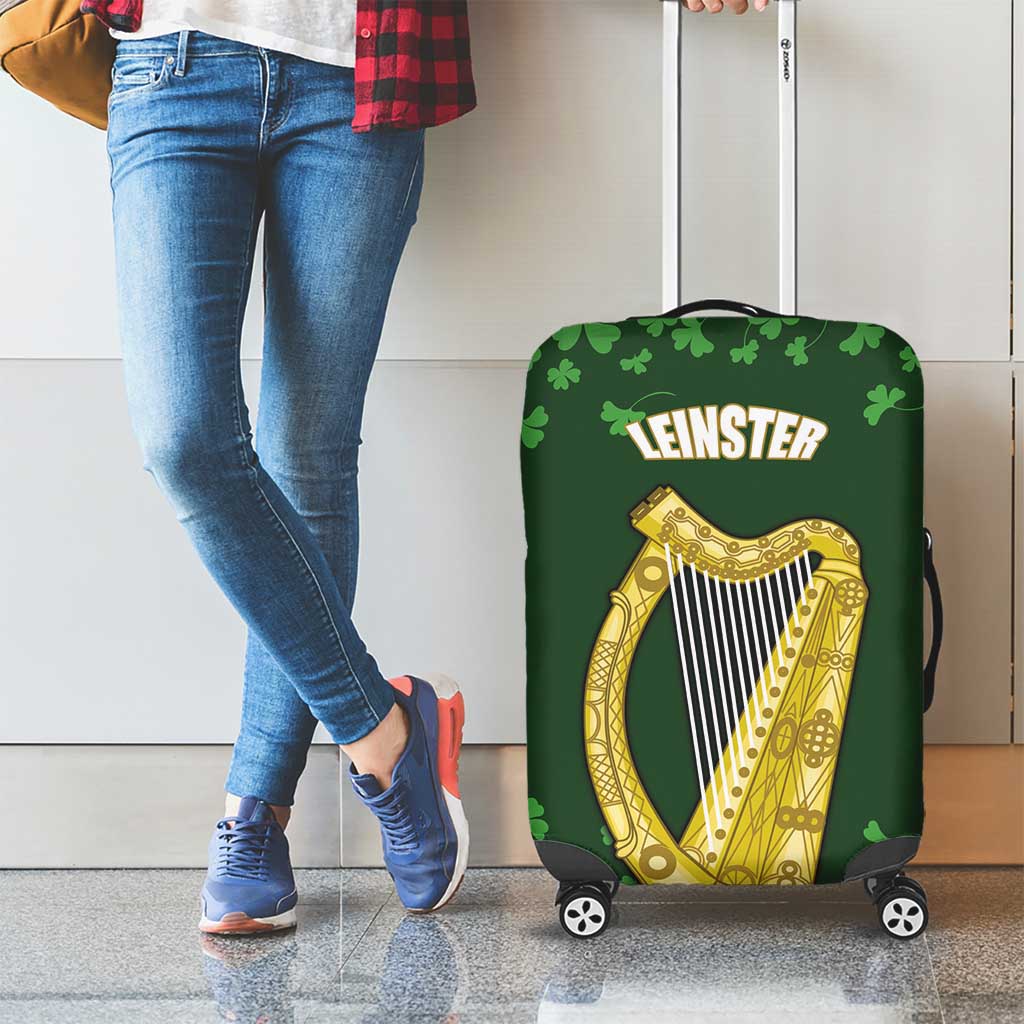 Ireland Leinster Gold Irish Harp with Shamrock Luggage Cover Laighin Flag With Shamrock Patern