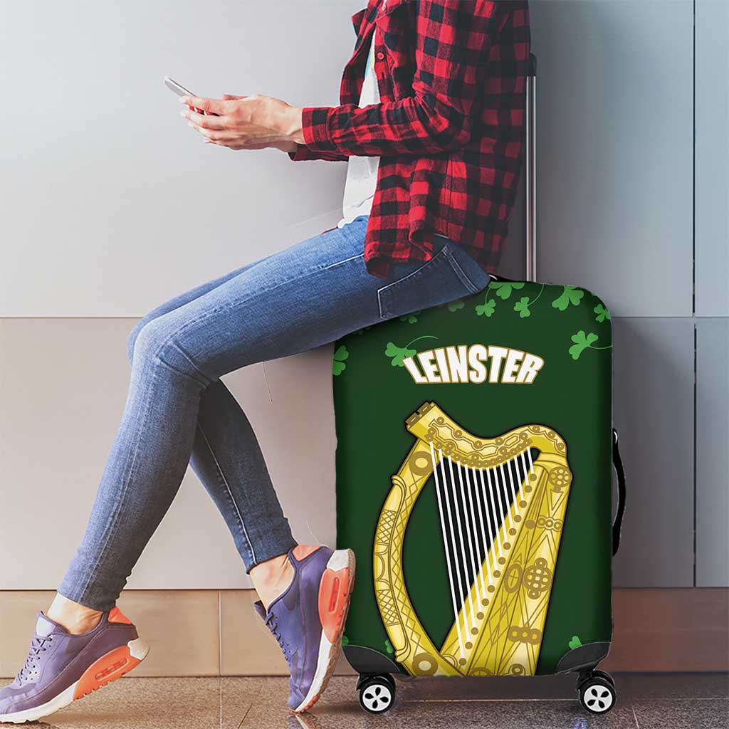 Ireland Leinster Gold Irish Harp with Shamrock Luggage Cover Laighin Flag With Shamrock Patern
