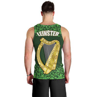 Ireland Leinster Gold Irish Harp with Shamrock Men Tank Top Laighin Flag With Shamrock Patern