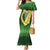 Ireland Leinster Gold Irish Harp with Shamrock Mermaid Dress Laighin Flag With Shamrock Patern