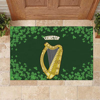 Ireland Leinster Gold Irish Harp with Shamrock Rubber Doormat Laighin Flag With Shamrock Patern