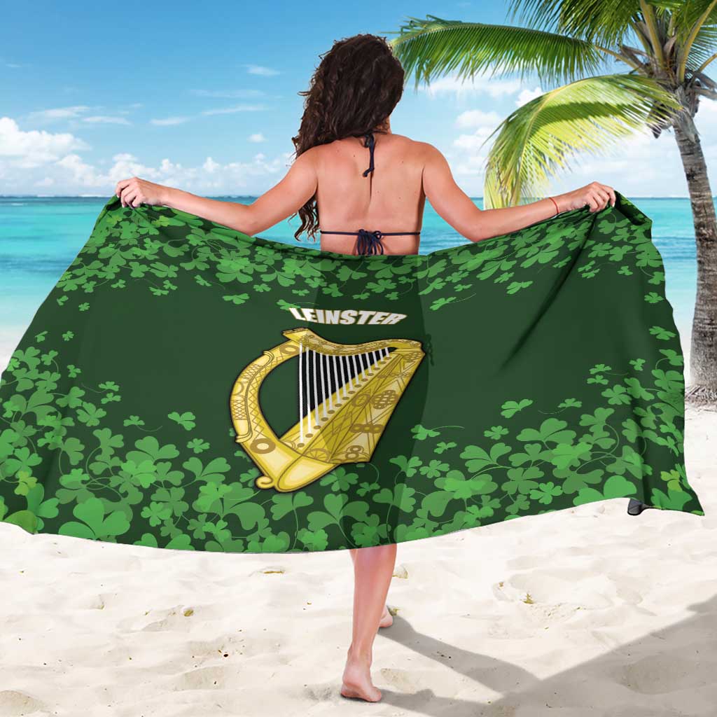 Ireland Leinster Gold Irish Harp with Shamrock Sarong Laighin Flag With Shamrock Patern