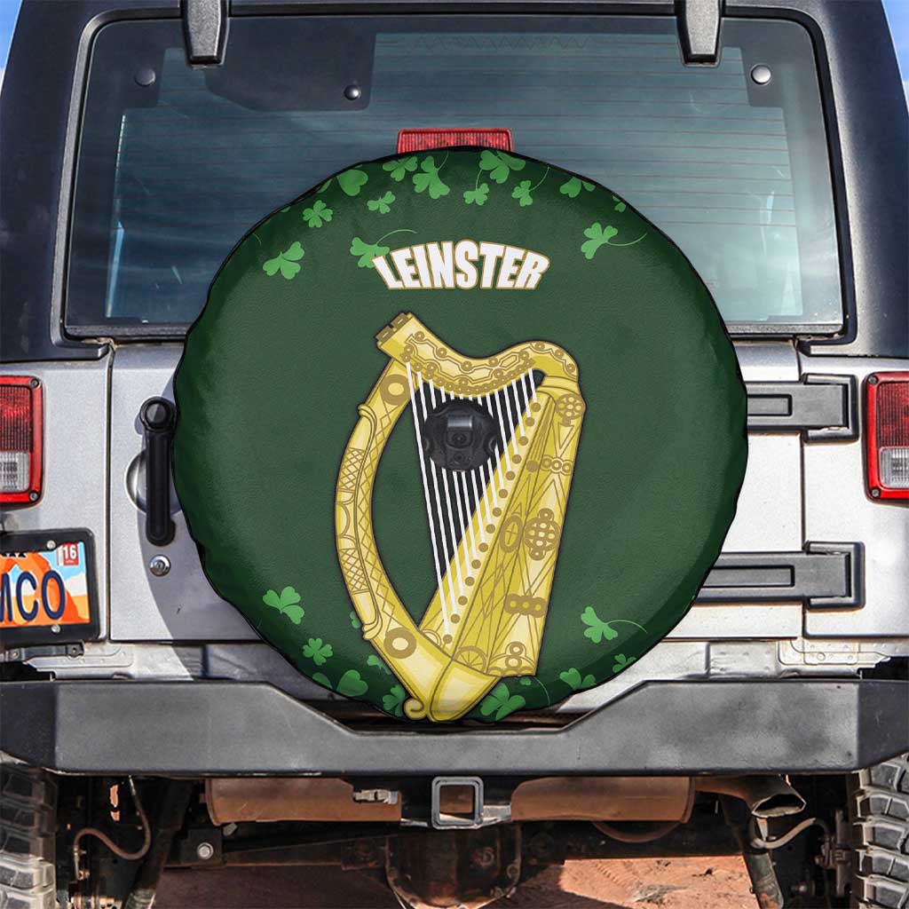 Ireland Leinster Gold Irish Harp with Shamrock Spare Tire Cover Laighin Flag With Shamrock Patern