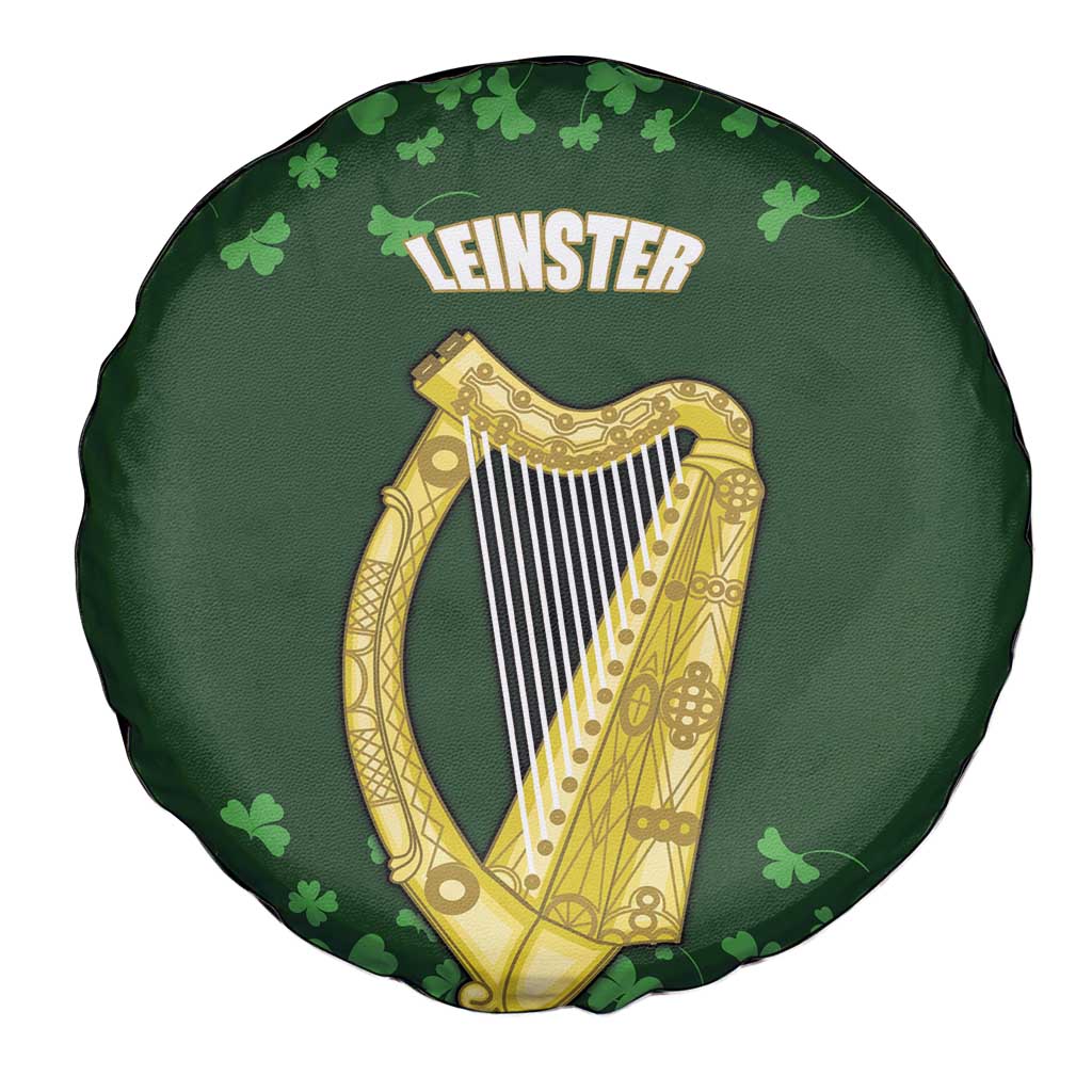 Ireland Leinster Gold Irish Harp with Shamrock Spare Tire Cover Laighin Flag With Shamrock Patern