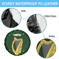Ireland Leinster Gold Irish Harp with Shamrock Spare Tire Cover Laighin Flag With Shamrock Patern