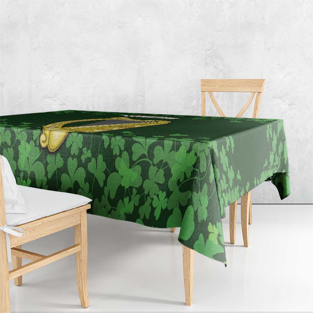 Ireland Leinster Gold Irish Harp with Shamrock Tablecloth Laighin Flag With Shamrock Patern