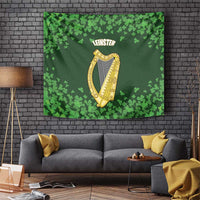 Ireland Leinster Gold Irish Harp with Shamrock Tapestry Laighin Flag With Shamrock Patern