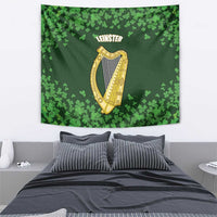 Ireland Leinster Gold Irish Harp with Shamrock Tapestry Laighin Flag With Shamrock Patern