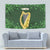Ireland Leinster Gold Irish Harp with Shamrock Tapestry Laighin Flag With Shamrock Patern