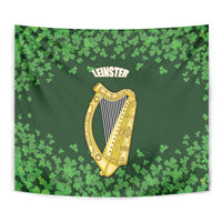 Ireland Leinster Gold Irish Harp with Shamrock Tapestry Laighin Flag With Shamrock Patern