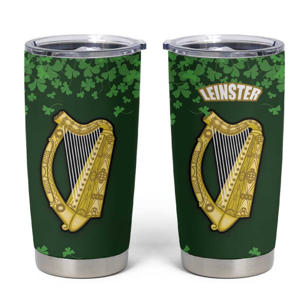 Ireland Leinster Gold Irish harp with Shamrock Tumbler Cup Laighin Flag With Shamrock Patern