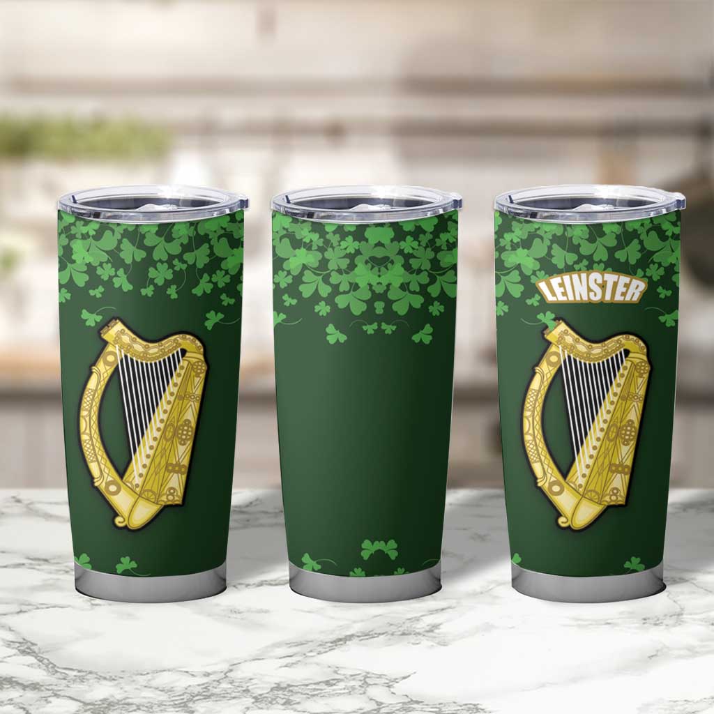 Ireland Leinster Gold Irish harp with Shamrock Tumbler Cup Laighin Flag With Shamrock Patern