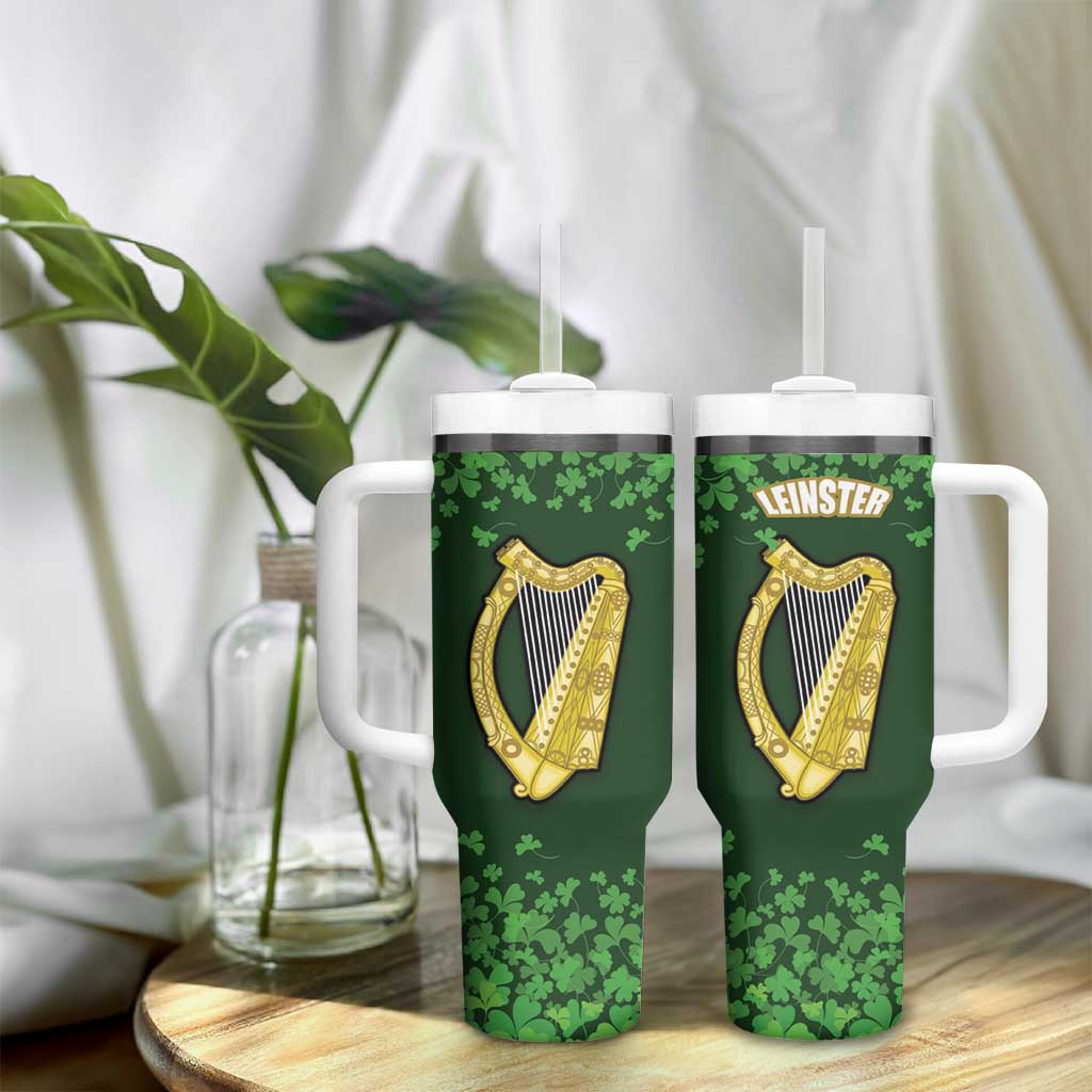 Ireland Leinster Gold Irish harp with Shamrock Tumbler With Handle Laighin Flag With Shamrock Patern