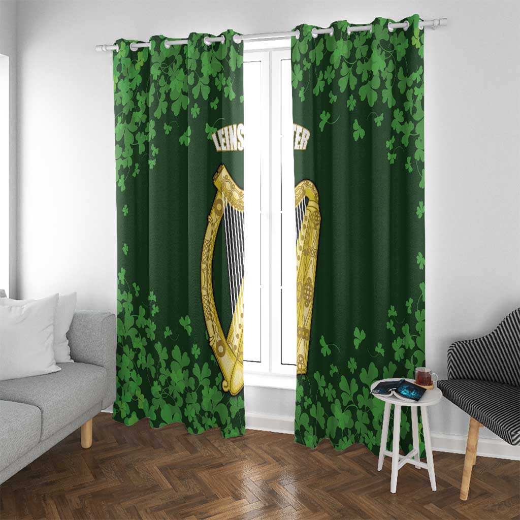 Ireland Leinster Gold Irish Harp with Shamrock Window Curtain Laighin Flag With Shamrock Patern