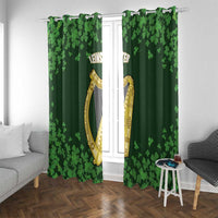 Ireland Leinster Gold Irish Harp with Shamrock Window Curtain Laighin Flag With Shamrock Patern