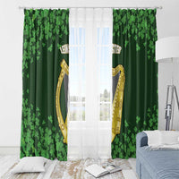 Ireland Leinster Gold Irish Harp with Shamrock Window Curtain Laighin Flag With Shamrock Patern