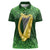 Ireland Leinster Gold Irish Harp with Shamrock Women Polo Shirt Laighin Flag With Shamrock Patern