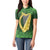 Ireland Leinster Gold Irish Harp with Shamrock Women Polo Shirt Laighin Flag With Shamrock Patern