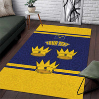 Personalized Ireland Munster Three Gold Crowns Area Rug An Mhumhain Flag Three Gold Crowns