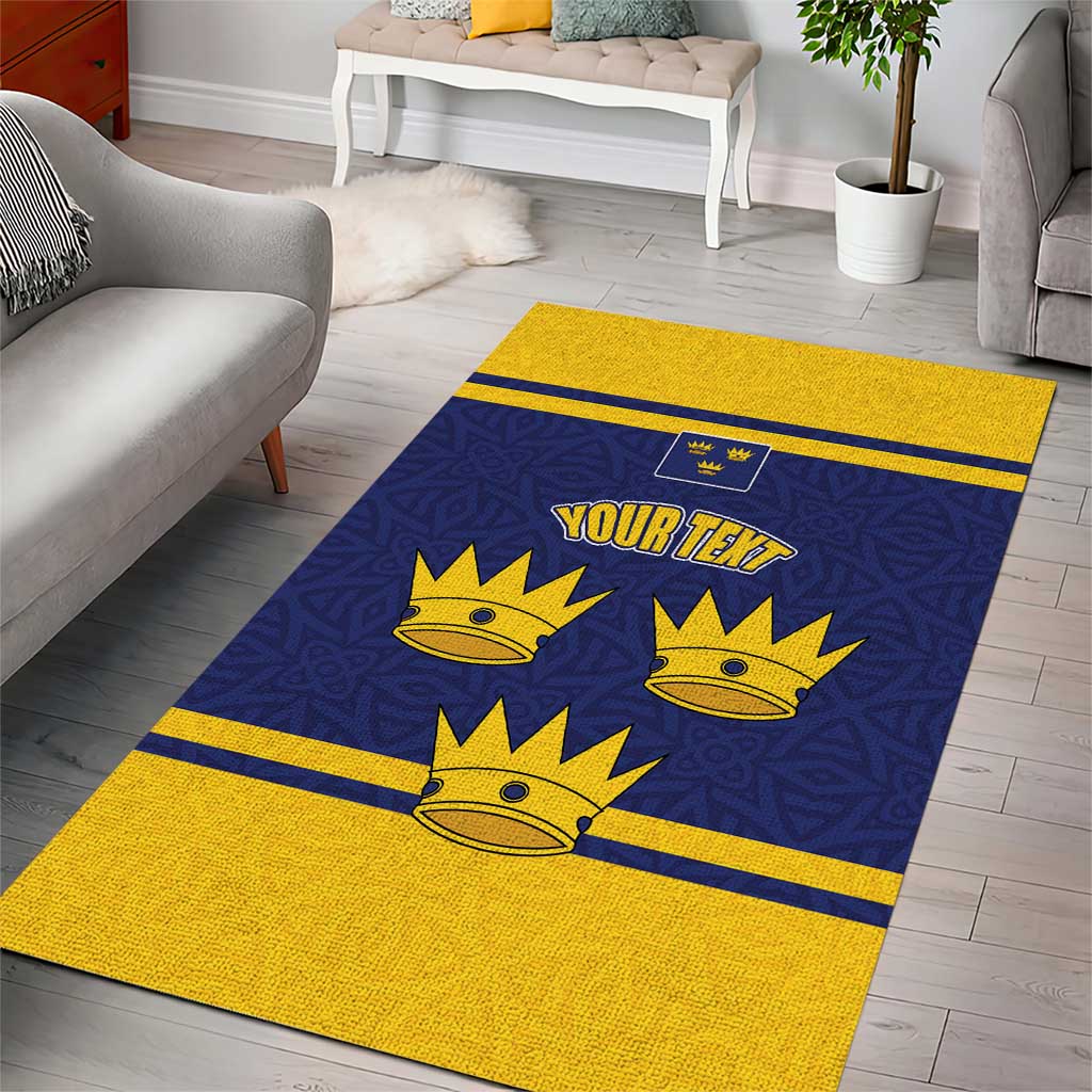Personalized Ireland Munster Three Gold Crowns Area Rug An Mhumhain Flag Three Gold Crowns