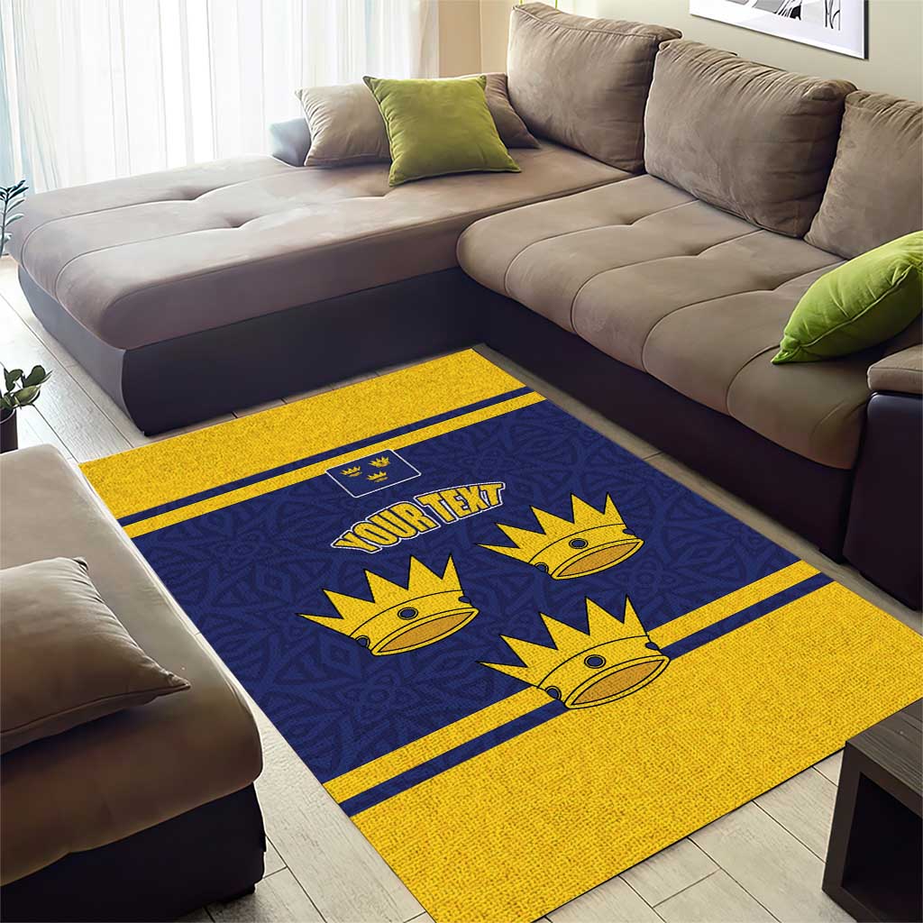 Personalized Ireland Munster Three Gold Crowns Area Rug An Mhumhain Flag Three Gold Crowns