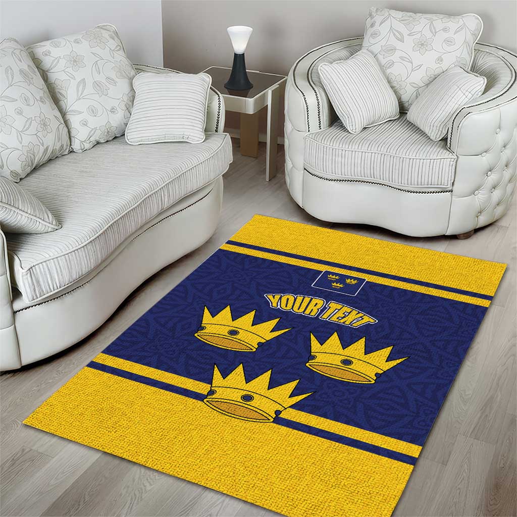 Personalized Ireland Munster Three Gold Crowns Area Rug An Mhumhain Flag Three Gold Crowns