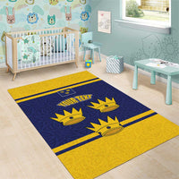Personalized Ireland Munster Three Gold Crowns Area Rug An Mhumhain Flag Three Gold Crowns